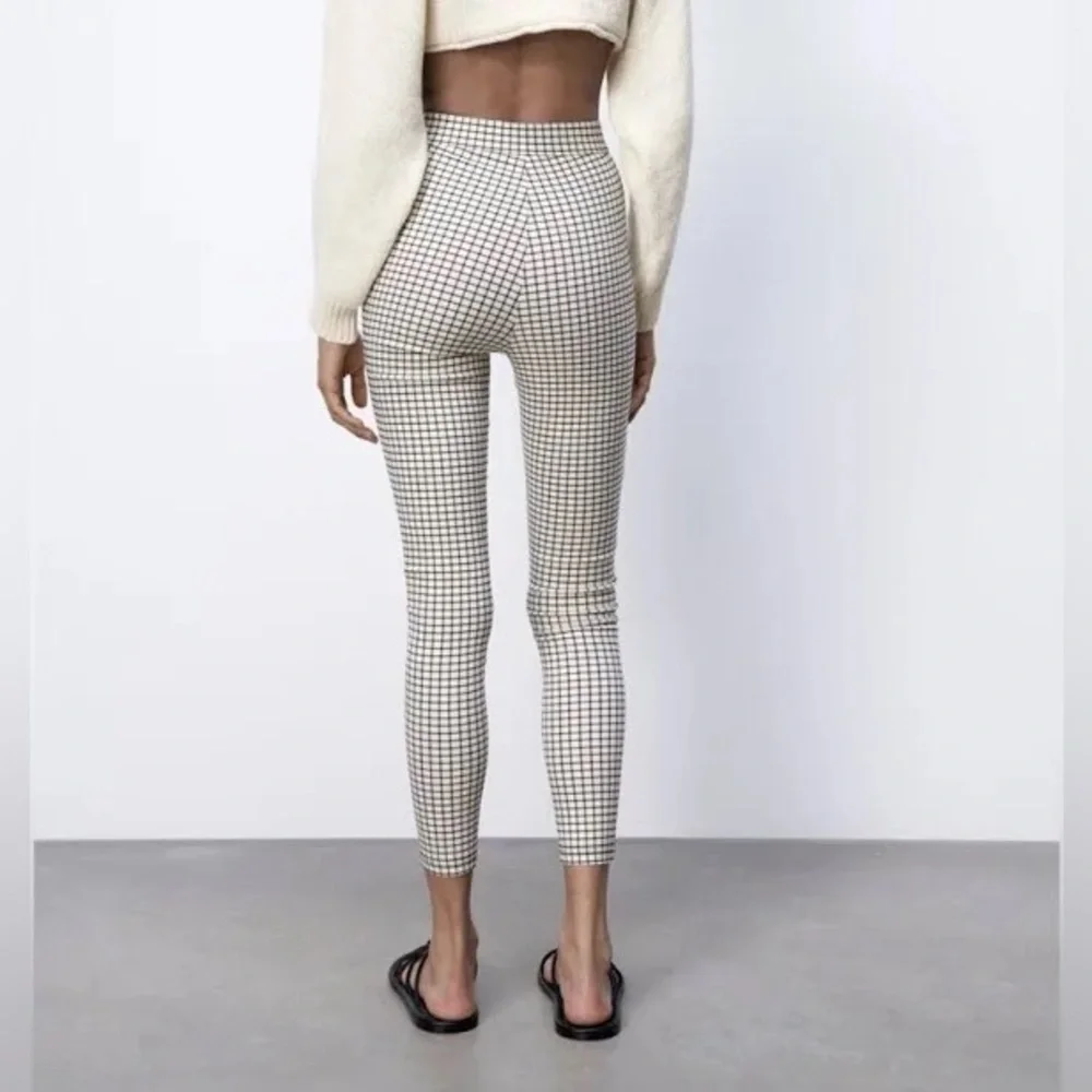 Zara High Rise Legging Windowpane Size S - Picture 3 of 7